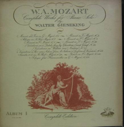 WALTER GIESEKING - W.A.MOZART  Album I