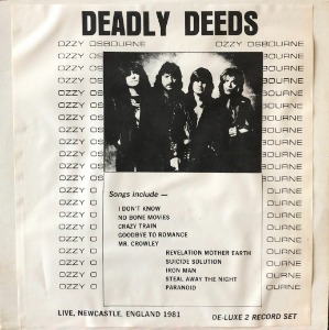 Ozzy Osbourne – Deadly Deeds Live Newcastle England (&quot;2LP/1981 UK Not On Label (Ozzy Osbourne) PROMOTIONAL COPY 부트랙&quot;)