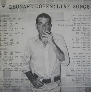 LEONARD COHEN - Live Songs