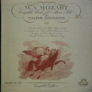 WALTER GIESEKING - W.A. MOZART  Album IV