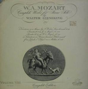 WALTER GIESEKING - W.A. MOZART  Volume VIII